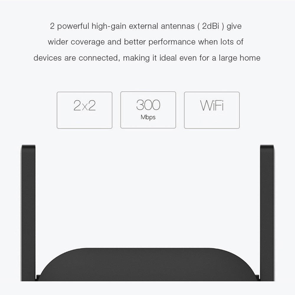 Xiaomi Mijia WiFi Repeater Pro 300M Mi Amplifier Network Expander Router Power Extender Roteador 2 Antenna for Router Wi-Fi