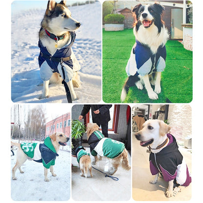 HOOPET Big Dog clothes Large Dog Coat Purple Warm Cotton-padded Two Feet Clothes Thicken Hoodie coat jacket Dog Clothes