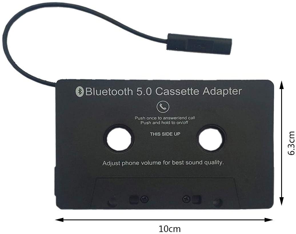 Bluetooth Cassette Adapter for Car with Stereo Audio , Wireless Cassette Tape to Aux Adapter Smartphone Cassette Adapter