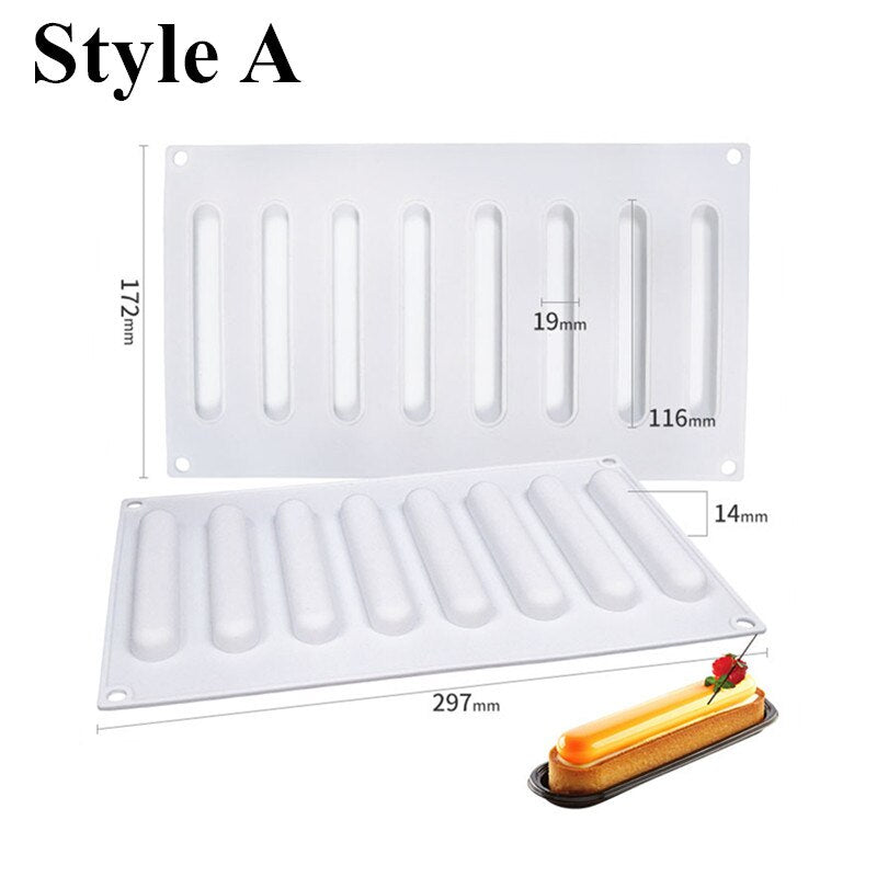 SHENHONG 8 Holes Oval Tart Decoration Dessert Silicone Pastry Cake Mold For Baking Tartlet Mould Mousse Chocolate Pan