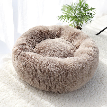 Super Soft Cat Bed House Warm Winter Cat Puppy Sleeping Beds Nest Long Plush Kitten Round Sofa Small Dogs Cat Kennel Anti Slip