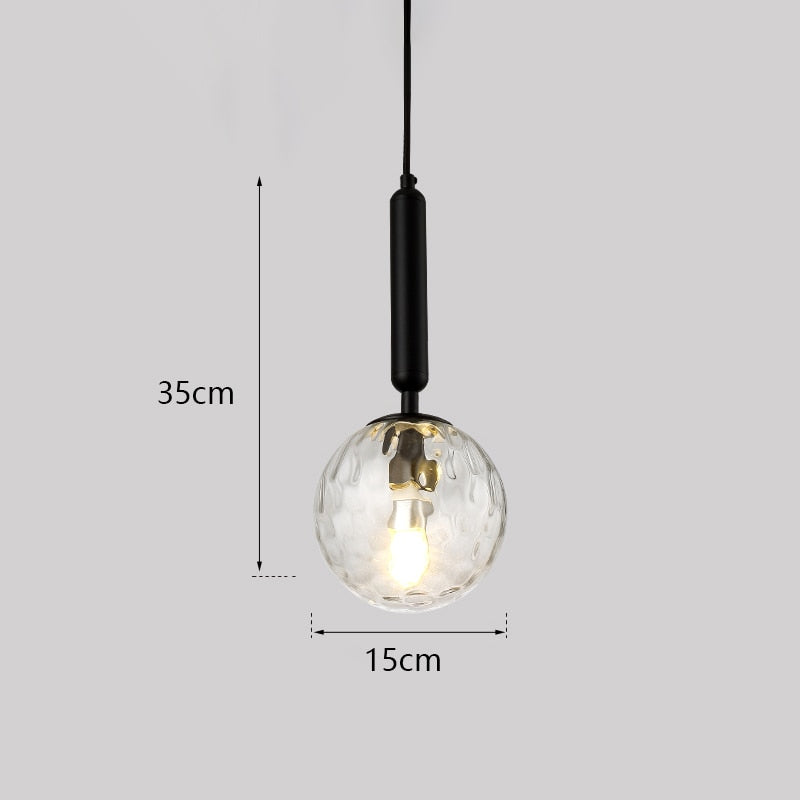 Nordic Led Pendant Lights Glass Ball for Bedroom Bar Pendente iluminação Black Gold Globe Hanglamp Modern Pendant Ceiling Lamp