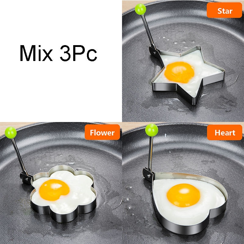 Stainless Steel 5Style Fried Egg Pancake Shaper Omelette Mold Mould Frying Egg Cooking Tools Kitchen Accessories Gadget Rings