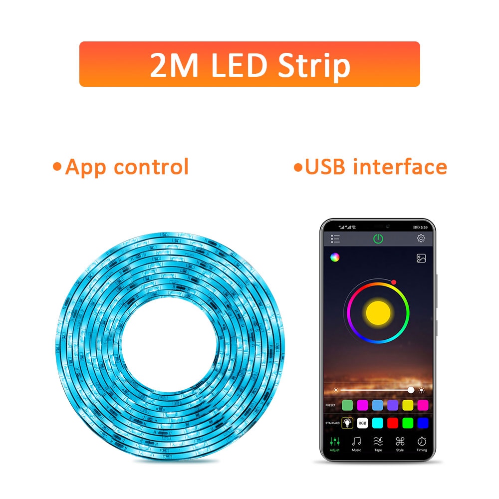 Suntech Led Strip, Backlight For TV,SMD 5050 USB Powered LED Strip Light, Bluetooth With App Control TV Led Backlight Decoration