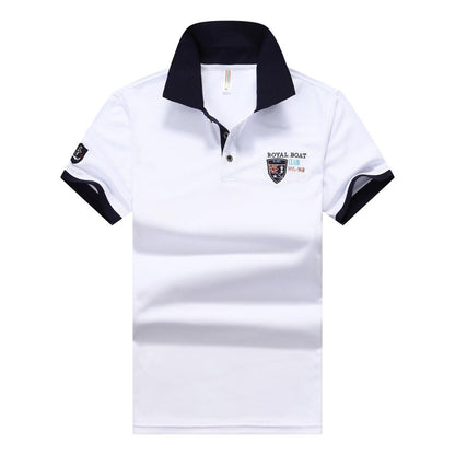 polo shirt men Summer new Men&#39;s short-sleeved polo shirt mens embroidery synthetic fiber Fabric youth casual business polo shirt