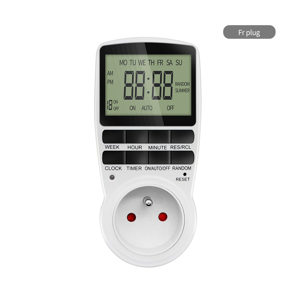 Digital Timer Switch Electronic 12/24 Hour Programmable Timing Socket EU UK US AU FR Plug Outlet Kitchen Appliance Time Control