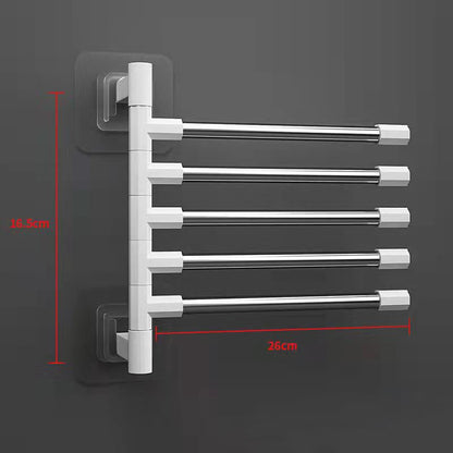 Bathroom Towel Rack Rotatable Towel Holder Space Aluminum 2/3/4/5-Bar Towel Hanger Kitchen Shelf Paper Hanging Wall Mounted