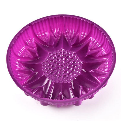 10 Inch Round Sunflower Silicone Birthday Cake Baking Pans Handmade Bread Loaf Pizza Toast Tray Silicone Cake Baking Molds