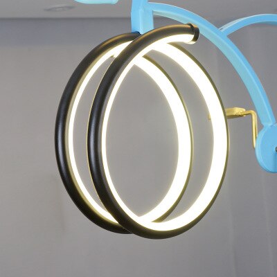 Children&#39;s room chandelier eye protection simple modern boys and girls bedroom LED personality cartoon bicycle lights