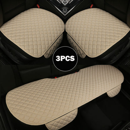 Linen Car Seat Cover Protector Summer Front or Rear Seat Back Cushion Pad Mat Backrest Universal for Auto Interior Truck Suv Van