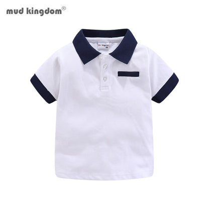 Mudkingdom Fashion Boys Polo Shirts Solid Cotton Car Lapel Short Sleeve Little Boy Clothes Casual Toddler Summer Tops Kids Wear