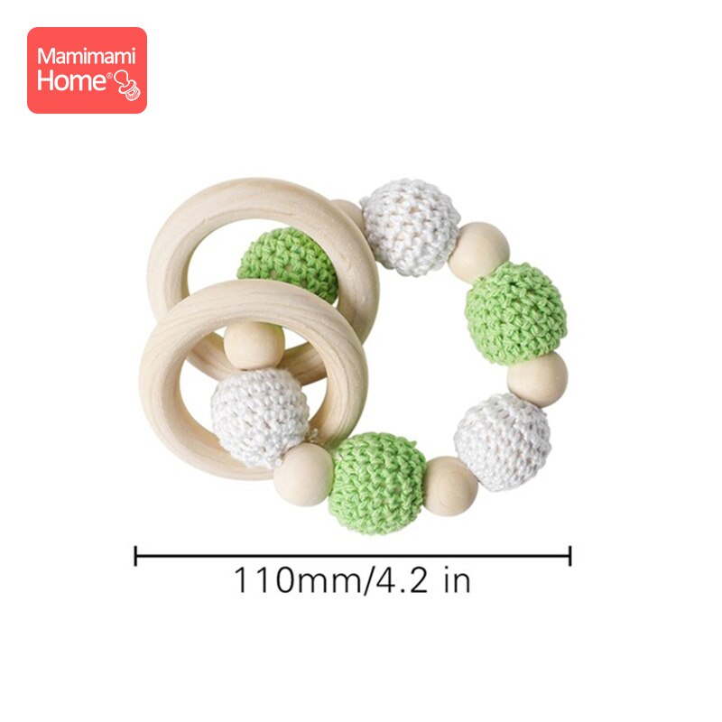 1Pc Baby Wooden Teether Crochet Giraffe Rattle Toy BPA Free Wood Rodent Rattle Baby Mobile Gym Custom logo Educational Toys