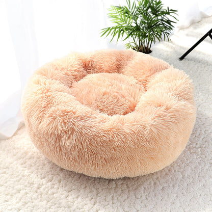 Super Soft Cat Bed House Warm Winter Cat Puppy Sleeping Beds Nest Long Plush Kitten Round Sofa Small Dogs Cat Kennel Anti Slip