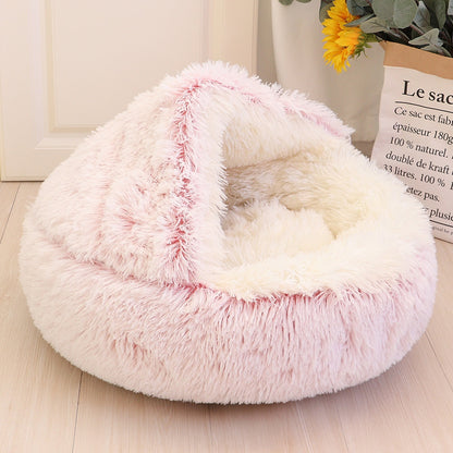 Super Soft Cat Bed House Warm Winter Cat Puppy Sleeping Beds Nest Long Plush Kitten Round Sofa Small Dogs Cat Kennel Anti Slip