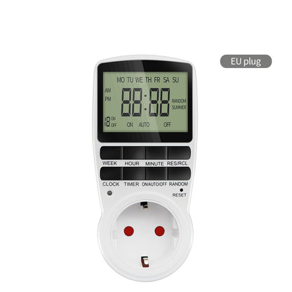 Digital Timer Switch Electronic 12/24 Hour Programmable Timing Socket EU UK US AU FR Plug Outlet Kitchen Appliance Time Control