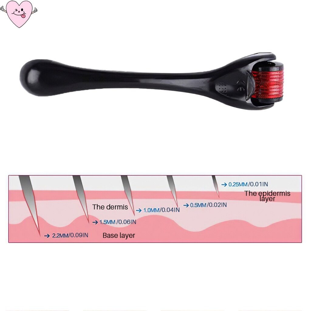 DRS 540 Beard Derma Roller Titanium for Hair Growth Mesoroller Face Machine Skin Care Black Microniddle Needle Roller