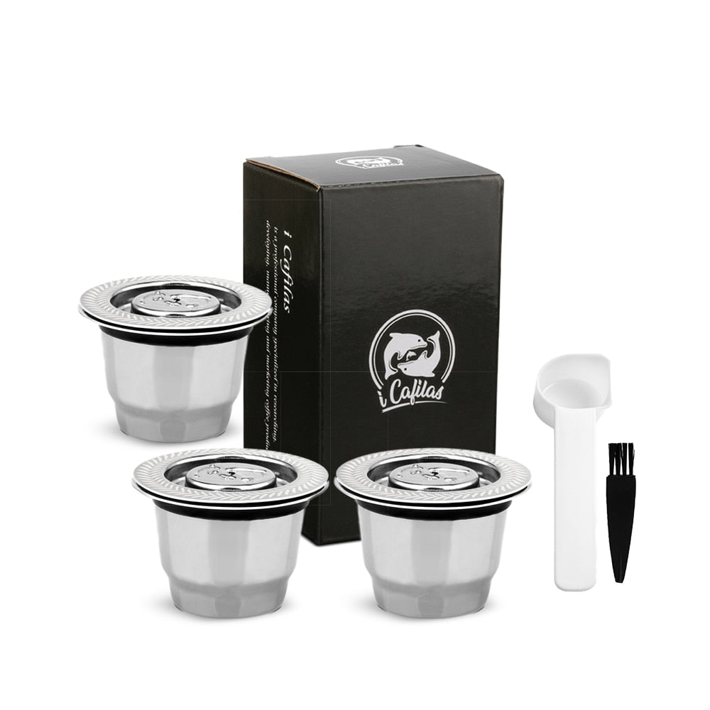 ICafilasCapsule For Nespresso Reutilisable Refillable Capsule Crema Espresso Reusable Refillable Coffee Filter