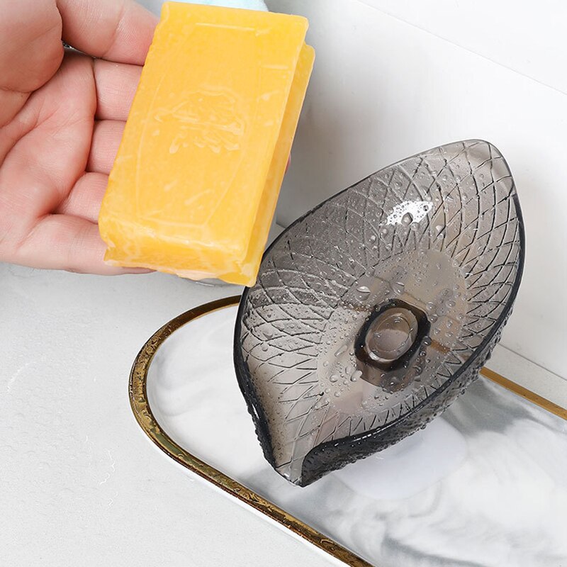 Leaf Shape Soap Box Drain Soap Holder Box Bathroom Accessories Toilet Laundry Soap Box Bathroom Supplies Tray Gadgets