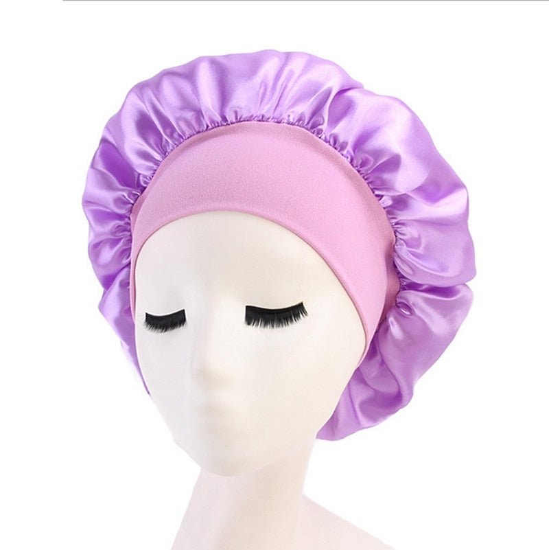 Newly Women&#39;s Satin Solid Sleeping Hat Night Sleep Cap Hair Care Bonnet Nightcap For Women Men Unisex Cap bonnet de nuit