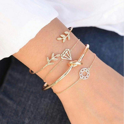 Boho Geometric Bracelet &amp; Bangle Sets For Women Vintage Star Map Hand Heart charm Beads Chains Fashion Jewelry Accessories