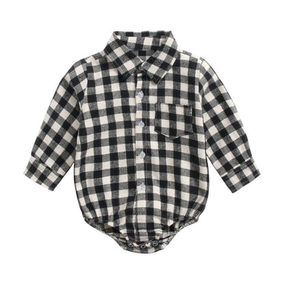 Sanlutoz Cotton Long Sleeve Baby Bodysuits Plaid Fashion Baby Boys Clothes Autumn Infants Baby Clothing