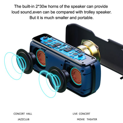 XDOBO X8 60W Portable Bluetooth-Compatible Speakers Bass with Subwoofer Sound Box Wireless Waterproof TWS Boombox Audio Players