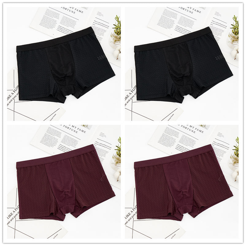 4pcs/lot Men&#39;s Panties Underwear Boxers Male Shorts Underpants Slip Man Sexy Pouch Classic Trunks Summer 4xl 5xl 6xl 7xl 8xl