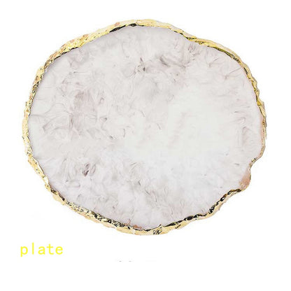Wholesale Round Resin Agate Stone Nail Color Palette Gel Polish Pallet Mixing Paint Plate Manicure For Nails Art Display Shelf