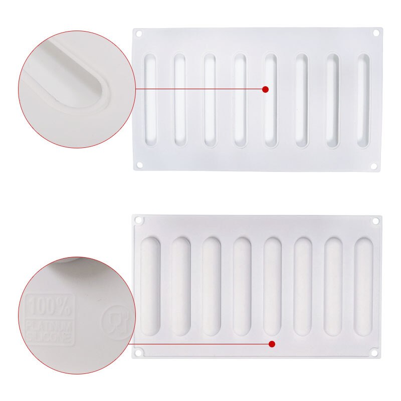 SHENHONG 8 Holes Oval Tart Decoration Dessert Silicone Pastry Cake Mold For Baking Tartlet Mould Mousse Chocolate Pan