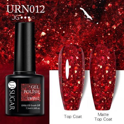 UR SUGAR 7.5ml Autumn Red Series Nail Gel Polish Gel Paint Nail Art Semi Permanent Nail Art Manicure Soak Off LED UV Nail Gel