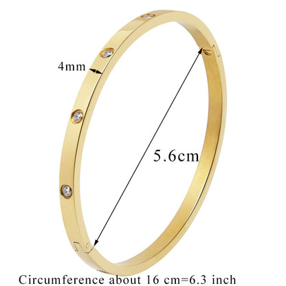 Beautiful Lovers Bracelets Woman Bracelets Stainless Steel Bangles and Bangles Cubic Zirconia Golden Woman Jewelry Gifts