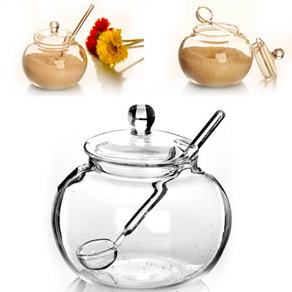 Transparent 250ml Glass Jar Candy Spice Household Chicken Cooking Sugar Bowl Home Storage Organization Sugar Pot Vases Dropship