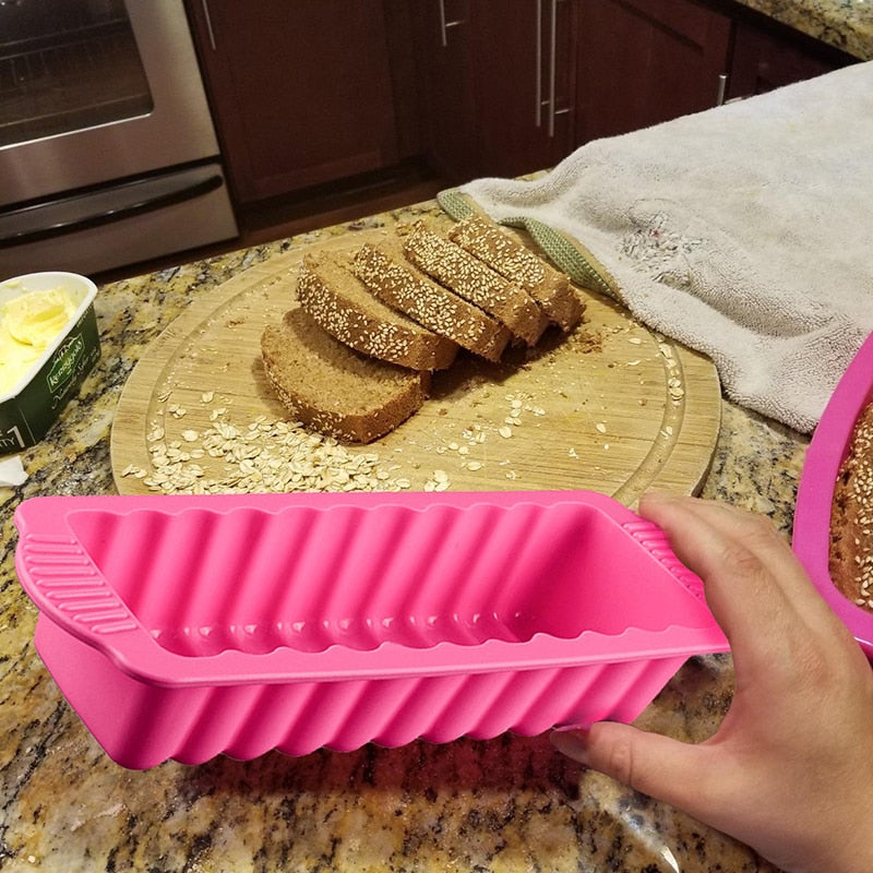 1pc silicone cake mold, heat-resistant rectangular bread baking mold, pastry shop accessories, cake tools, random colors
