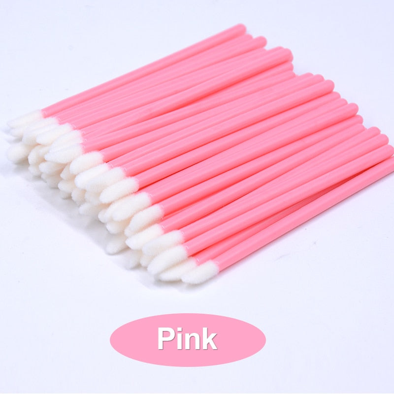 Kekelash 50pcs Diposable Lip Brush Makeup Mascara Wands Lipstick Micro Brushes Applicators Cleaner