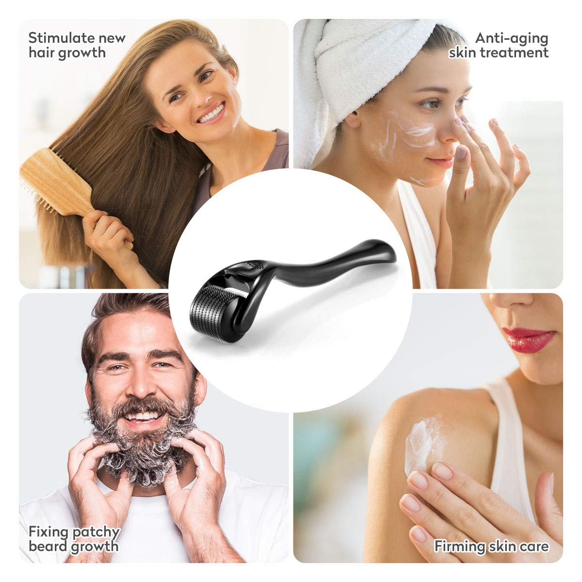 Derma Roller for Skin,Beard &amp; Hair  0.2mm\0.25mm\0.3mm needle- Micro Face Roll Tool 540 Needles for Facial,Body &amp; Hair Growth