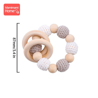 1Pc Baby Wooden Teether Crochet Giraffe Rattle Toy BPA Free Wood Rodent Rattle Baby Mobile Gym Custom logo Educational Toys