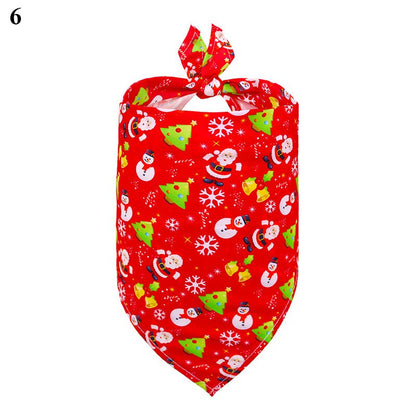 Dog Bandanas Large Pet Scarf Christmas Snow Print Dog Cotton Plaid WashableBow ties Collar Cat Dog Scarf Large Dog Accessories