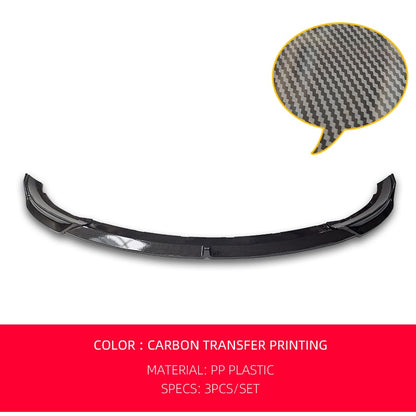 New Car Front Bumper Lip Spoiler Chin Splitter For Tesla Model 3 2019 20 21 Black Carbon PP Material 3Pcs/Set Tuning Accessories