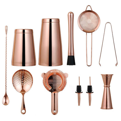 Cocktail Shaker Bar Set: Weighted Boston Shakers, Cocktail Strainer Set,Jigger, Cocktail Muddler,Spoon, Ice Tong,Pourers