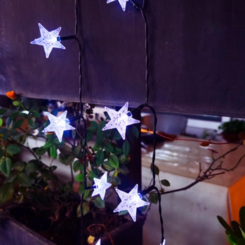 10/20 LED Star Fairy Lights Garland Battery Operated Star Twinkle String Light Copper Wire Lighting Wedding Christmas Decoration