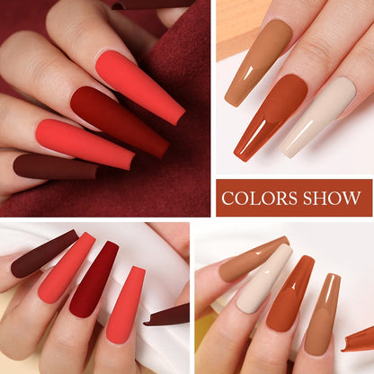 UR SUGAR 7.5ml Autumn Red Series Nail Gel Polish Gel Paint Nail Art Semi Permanent Nail Art Manicure Soak Off LED UV Nail Gel