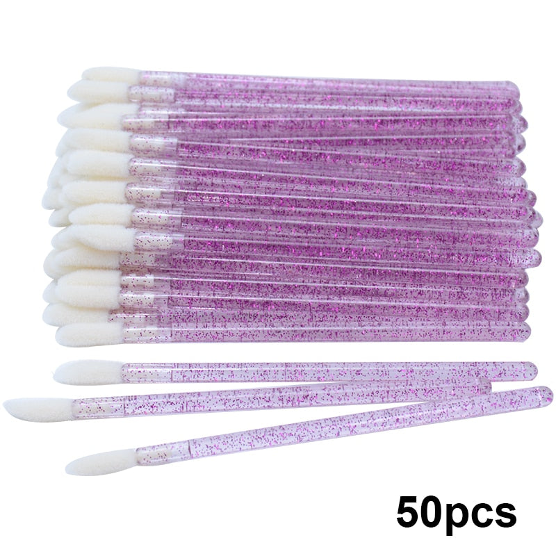 Kekelash 50pcs Diposable Lip Brush Makeup Mascara Wands Lipstick Micro Brushes Applicators Cleaner