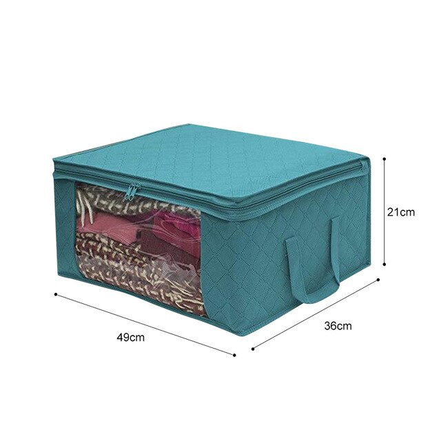 Quilt Storage Bag With Lid,Foldable Dust-Proof Storage Box,Large-Capacity Storage Bag For Clothes,Closet And Under-Bed Storage