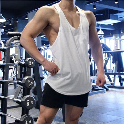 New Summer Brand Vest Mesh Gym Clothing Mens Tank Tops Sleeveless Shirt Bodybuilding Equipment Fitness Men&#39;s Stringer Tanktop