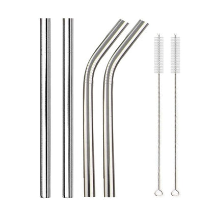 4Pcs Colorful 12mm Reusable Metal Boba Straws with 2 Brush 304 Stainless Steel Straws Set Bar Drinking Bent Straw for Bubble Tea