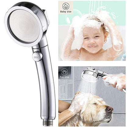 Universal Bath Showerhead High Pressure Rain Three Modes Adjustable Water Saving Luxury Home Hotel Sprayer Bathroom Shower Head