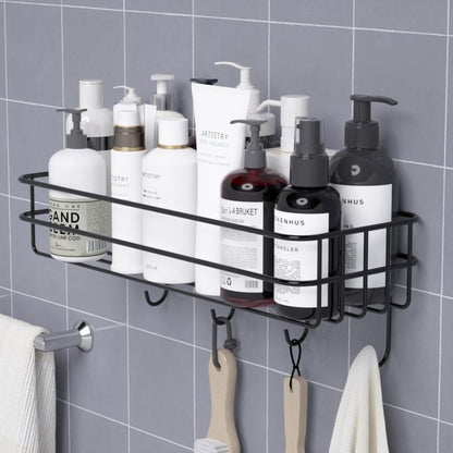 Bathroom Shelf Shampoo Storage Rack Bath Hanging Basket Iron Cosmetic Holder Punch-Free Kitchen Seasoning Organizer Accessories