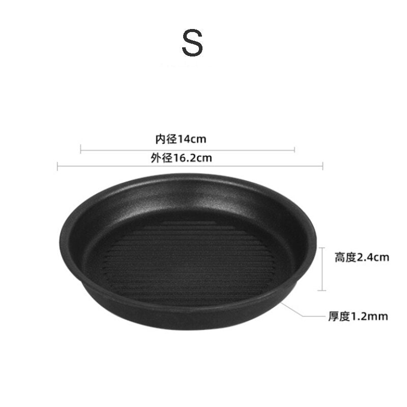 Aluminum Frying Pan Non-stick Barbecue Frying Pan Korean round Tray  Barbecue Grill Tray Kitchen Cooking Cookware