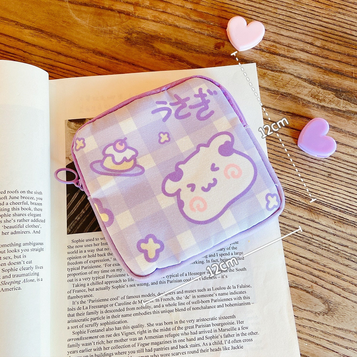 Women Girls Kawaii Cosmetic Makeup Tampon Bear Napkin Pouch Storage Bag Coin Purse Sanitary Pads Bag Mini Data Cables Organizer