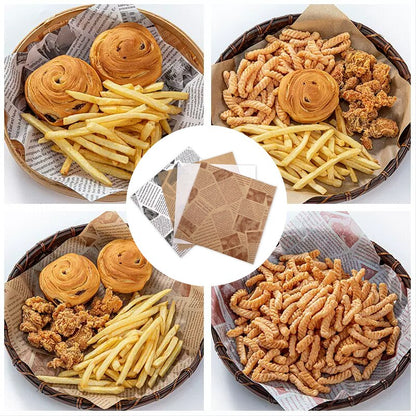 50/100pcs Oil Proof Wax Paper for Food Baking Barbecue Burger Fries Bread Baking Paper Plate Mat Baking supplies